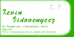 kevin vidovenyecz business card